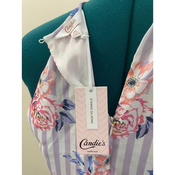 Candie's Floral Striped Handkerchief Dress Spring & Summer Women’s Size XXL - Picture 5 of 10